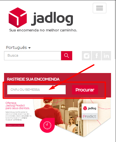 Exemplo Rastreio Jadlog